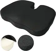 Lakurasu Chair Pad, Cushion, Memory Foam, Uneven Fit, Supervised by Chiropractor, Cover, Anti-Slip, 17.7 x 13.8 inches (45 x 35 cm)