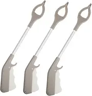 3pcs Sanitation Trash Pliers up Trash Grabber Handheld Grabber for Elderly Trash Picker Upper Grabber Tool Heavy Duty Manual Tool Beige Aluminum Alloy
