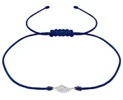 Sterling Silver Wing Adjustable Corded Bracelet