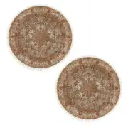 NNEAGS 2X 120cm Mandala Pattern Circle Area Rugs for Living Room Lounge, Anti-sl