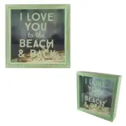Beach Themed Sand & Shell Shadow Box I Love you to the Beach and Back