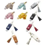 Travel Bottle Leather Keychain Bottle for Hand Sanitizer Conditioner Toiletry