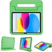 ProCase Kids Case for iPad A16 11th Generation 2025/iPad 10th Generation 2022 with Pencil Holder, iPad 11/10 Case Shockproof Lightweight Cover with Stand Convertible Handle for Children -Green