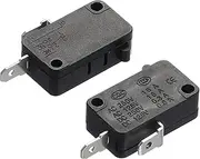 [sourcing map] Microwave Oven Door Switch Oven Micro Switch Replacement Parts 16A for Microwave Rice Cooker 2 Normally Close Black Pack of 2