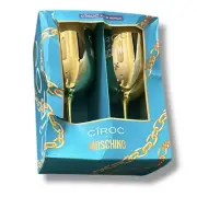 Ciroc x Moschino Gold Wine Cocktail Glasses Goblets Sealed NIB Limited Edition