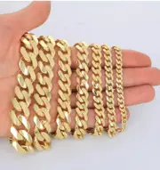 10K Yellow Gold Miami Cuban Royal Monaco Chain Bracelet 5mm-20mm 6" 7" 8" 9"