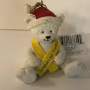 Russ Berrie Polar Pals Support Our Troops Christmas Bear Ornament Hanging