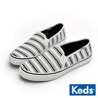 在飛比找Yahoo奇摩購物中心優惠-KEDS DOUBLE DECKER 風格線條帆布休閒鞋-白