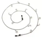 Metal Eyeglass Chains Holder Glasses Holder Sunglass Cord Silver Stars Moon