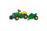 John Deere Classic 134cm Ride On Toy Outdoor Tractor w Trailer Kids 3y+ Green