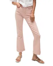 Veronica Beard Carson High Rise Ankle Flare Jeans in Stoned Pink Shell