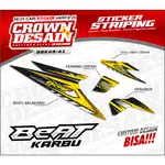 條紋 HONDA BEART 化油器代碼 SBK038 STRIPING 貼紙摩托車 BEAT 貼紙變體 BEAT