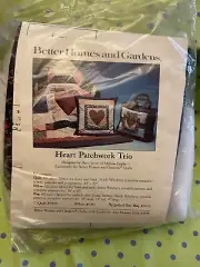 BETTER HOMES & GARDENS HEART PATCHWORK TOTE BAG #9342 FABRIC KIT 14X12X4 NEW