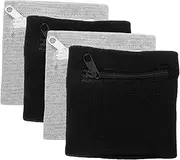 [Abaodam] 4pcs Adjustable Zippered Wrist Wallet for Sports and Outdoor Activities Lightweight Breathable Pouch for Keys and Coins for Men and Women Comfortable and Secure Fit