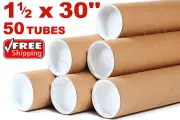 1.5 x 30" Kraft Tubes Poster Document Graphics Mailing Shipping Packing Tube 50p