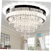 19.7" Modern Crystal Chandeliers Crystal Ceiling Light LED Remote Control