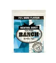 Ranch Menthol Burst Supa Slim Blue Cigarette Filters, 1 Bag of 80 Filter Tips