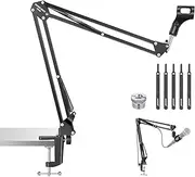 NEEWER BASICS Microphone Arm Stand, Suspension Scissor Boom Mic Arm Desk Mount with Clip 3/8" to 5/8" Adapter Compatible with Blue Yeti Snowball HyperX QuadCast SoloCast Shure, Max Load 3.3 lbs, MS006