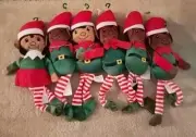 Elf Plush, 12", Christmas Holiday Decorations, LOT/6 Elves