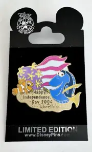 Disney World Happy Independence Day 2004 Finding Nemo & Dory LE2000 Pin