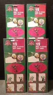 Vtg 2001 Looney Tunes Christmas Gift Tags Bugs☆ Tweety ☆Taz ☆Daffy ☆4 PACKS/12ct
