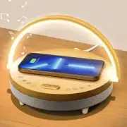 Bedside Table LED Night Light with Wireless Charger and Bluetooth Speaker,