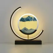 Home Decor Night Light Flowing Sand Painting Sand Frame Lamp Desktop Ornament Hourglass Ornaments blue Black Frame