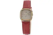 Elegance Defined: NOMOS Ladies' Tetra 125-R Quartz Watch in Red Leather and Golden Stainless Steel ( 27 mm)