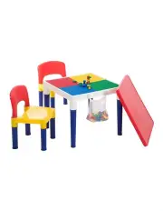[Gem Toys] Children's 2-in-1 Building Blocks Table & Chairs Set with 100 Blocks