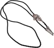 [TINEASUR] Wolf Head Collar Necklace Wolf Head Chain Viking Pendant Wolf Chain Necklace Rope Necktie Western Neck Tie Western Style Necktie Nordic Necklace Wolf Head Pendant Necklace Alloy