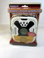 New! Maximo Concepts EMERGENCY CRANK WEATHER BAND RADIO w/LED Flashlight