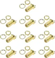 10PCS RP SMA Connector WiFi Antenna Adapter DIY PCB Mount RP-SMA Straight Bulkhead Solder for WiFi Camera Wireless Module WLAN Antenna Cable Multi-Way