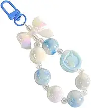 [Wzmzjy] Beaded Car Keychain, Colorful Beaded Charm, Gift Bag Keychain, Kids Keyring