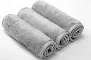 Makeup Remover Cloths Microfiber Reusable Facial Cleansing Towels Chemical Free Magically Remove Makeup Only with Water 16x7inches Grey 3 pack