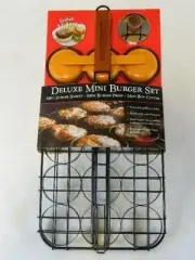Charcoal Companion Deluxe Mini Burger Set - Basket Grill Sliders - BRAND NEW