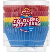 Dollar Sweets Coloured Muffin Patty Pans Large 100 Pack