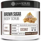 pureSCRUBS Coconut Brown Sugar Face & Body Scrub + FREE Spoon, Loofah & Soap