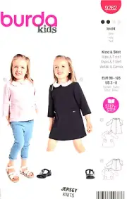 Burda 9262 Girl's Dress & Blouse Sizes 3-8 Sewing Pattern NEW!
