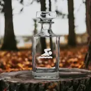 Swimming Decanter 26 Oz Bourbon Whiskey Premium Glass Personalize Sports NEW