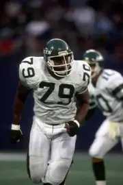 Offensive lineman Marvin Powell New York Jets blocks during a Nati- Old Photo