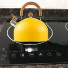 Whistling Kettle Tea Maker for Stovetops Gas Electric Induction Wood Handle