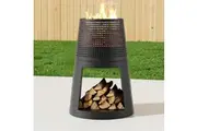 Grillz Fire Pit Deep Bowl Iron Outdoor Fireplace