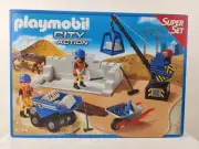 Playmobil 6144 Construction Site Super Set crane tools wheelbarrow New 2014 Ver