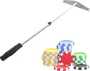 Poker Chip Rake | Rake Chips Tool Telescopic | Portable Collector Rake, Metal Supplies, Telescopic Poker Chip Harrow Collecter, Dice Putter Stick