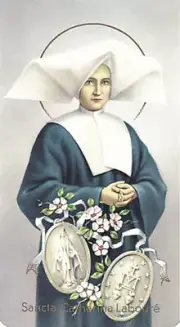St. Catherine Laboure Italian Paper Holy Cards, 2"x4", Blank Back, 100-Pack