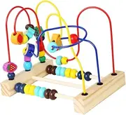 BESPORTBLE 1Pc Wooden Around Bead Educational Skill Development for Safe and Beads Roller Game Enhances Cognition and Coordination for Birthday Present