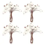 40 Pcs 12mm Artificial Berry Artificial Holly Berries with Wire Stems White