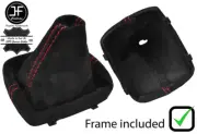 RED STITCHING SUEDE MANUAL GEAR BOOT WITH PLASTIC FRAME FOR AUDI A1 2010-2016 (for: Audi)