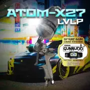 ATOM X27 LVLP Car Auto Spray Gun W/ Regulator & Nozzle Tip Kits w/ FREE GUNBUDD