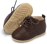 [Sonsage] Infant Baby Boys Girls Classic PU Leather Wedding Loafers Brogue Toddler Oxford Dress Shoes First Steps Walking Flat Lazy Crib Shoe